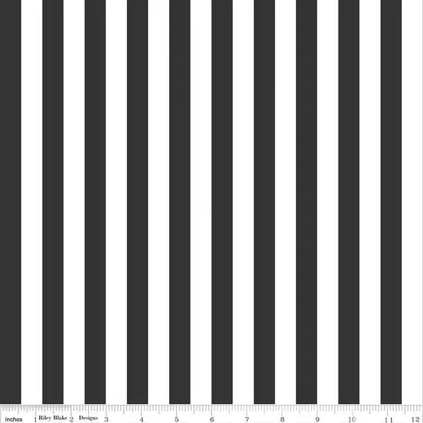 1/2 inch Stripe Black