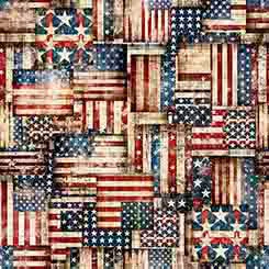 1776 - FLAG PATCHWORK-RED/NAVY 31663-RN