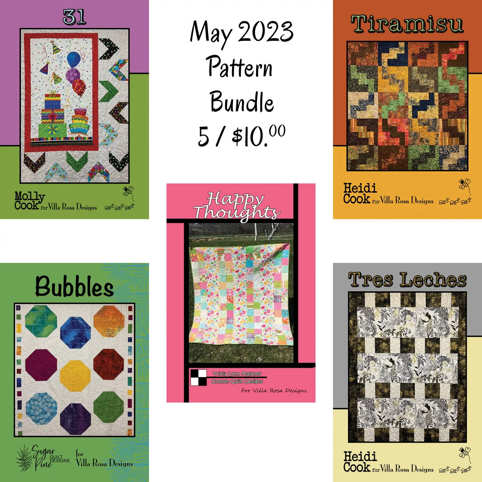 2023 May PDF Pattern BundleVilla Rosa Designs