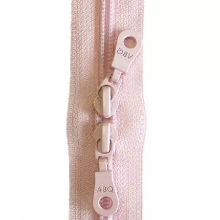 30in Zipper Crystal Pink Double Pull