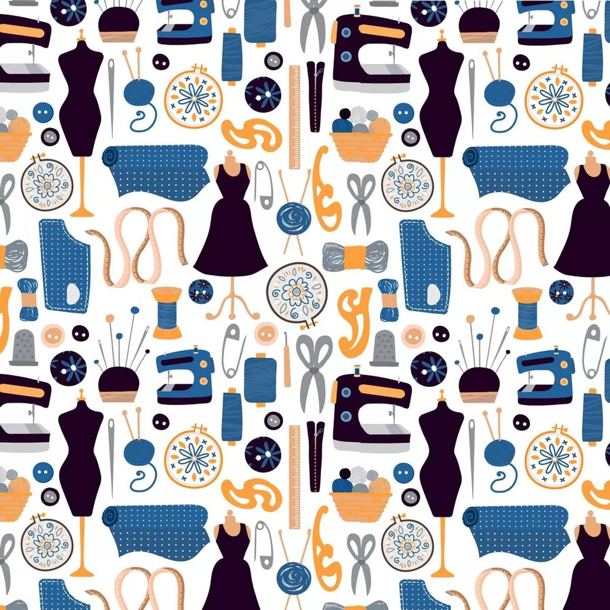 assorted-sewing-materials-fabric-white Assorted Sewing Materials Fabric – White