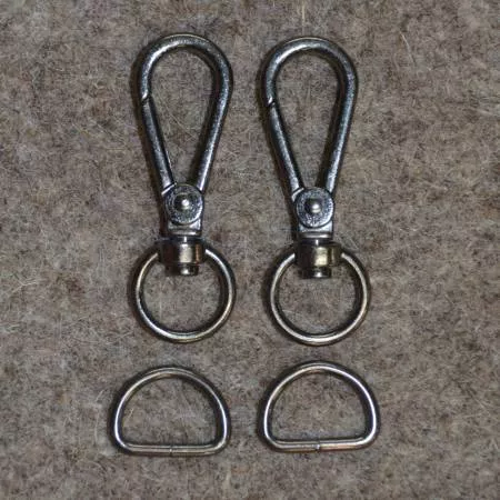 Black 1/2in Narrow Back Strap Hardware 4pc