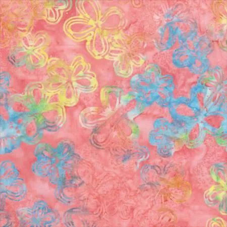 Bubblegum Etched Flowers Batik
