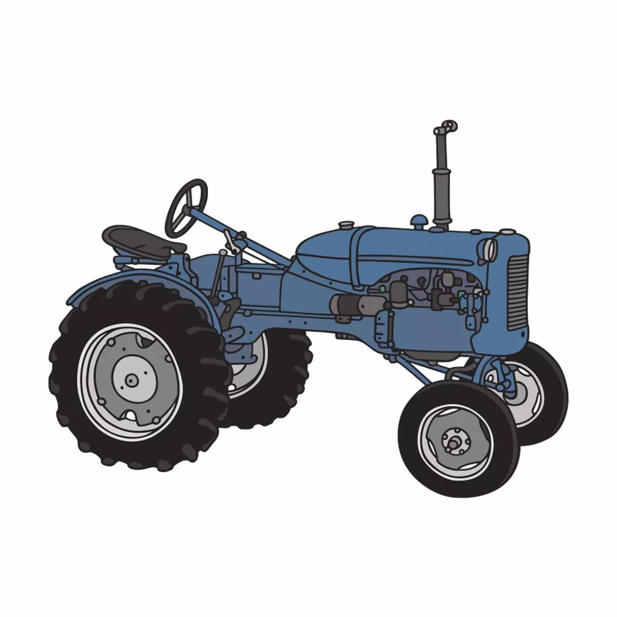 Classic Tractor Fabric Panel – Blue