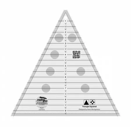 Creative Grids Quilt Ruler Triangle Squared Ruler 9-1/2in Triangle
