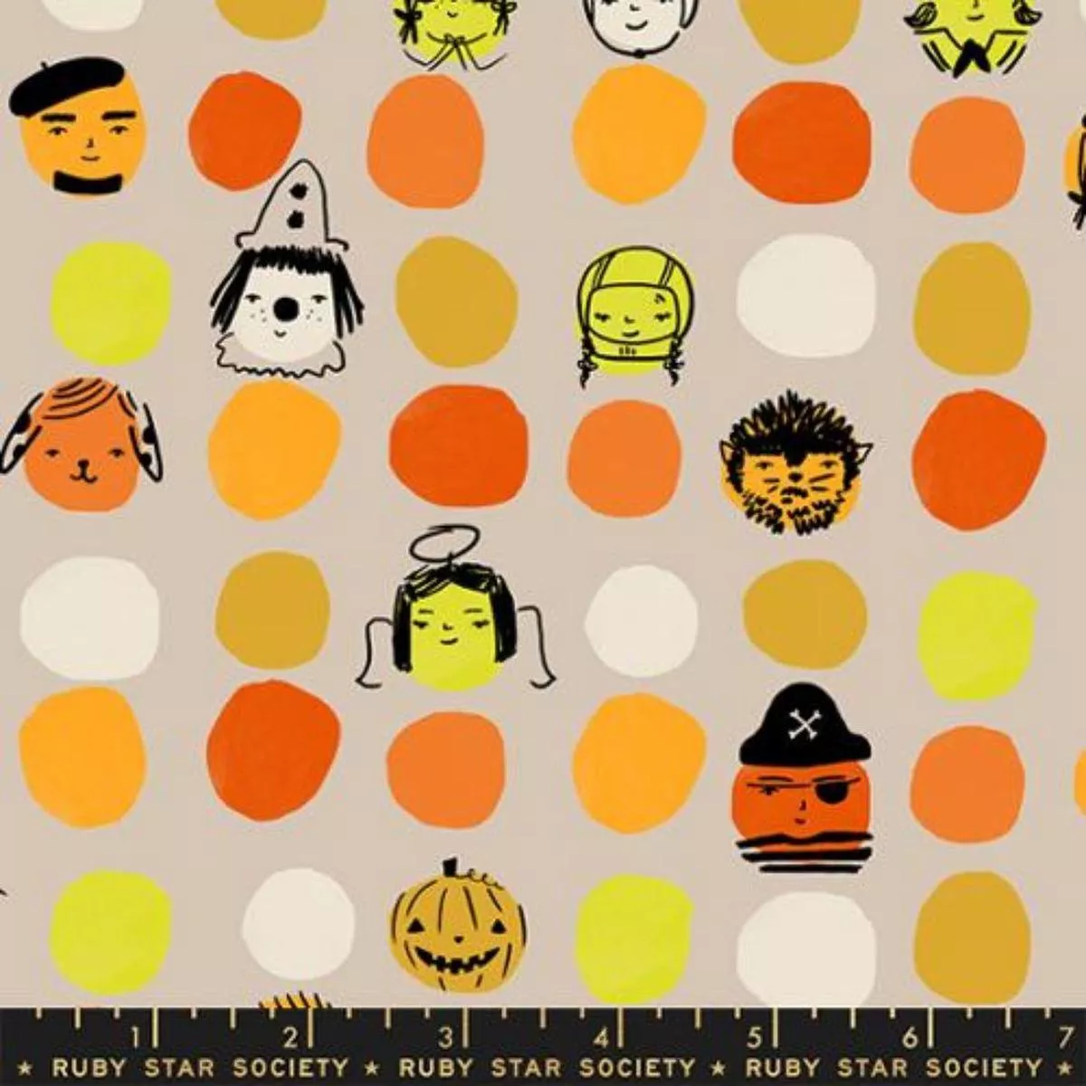 Faces Dots Khaki by Ruby Star Society