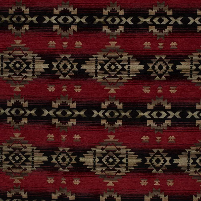 fire-geometric-stripes-polyester-chenille Fire Geometric Stripes Polyester Chenille