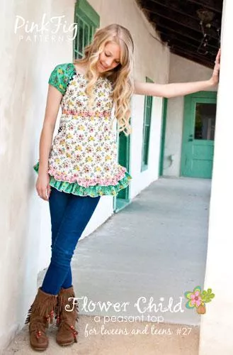 Flower Child Peasant Top