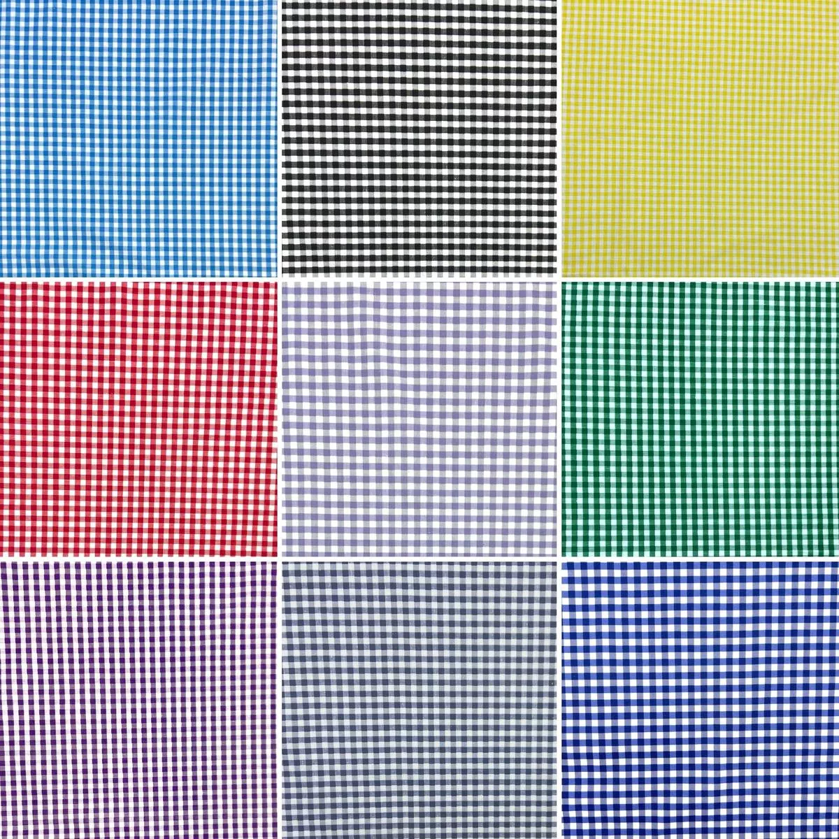 Gingham Print Polycotton Fabric