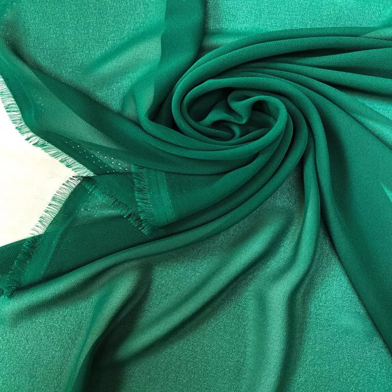 Green Polyester Chiffon Crepe