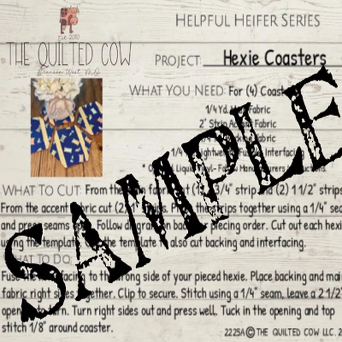 Helpful Heifer Hexie Coaster