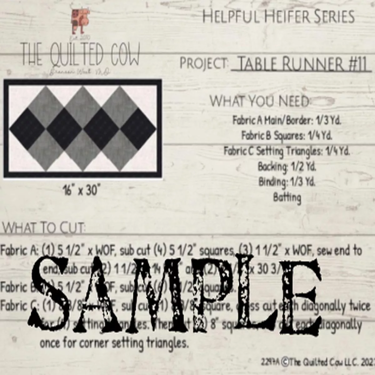 Helpful Heifer Table Runner #11