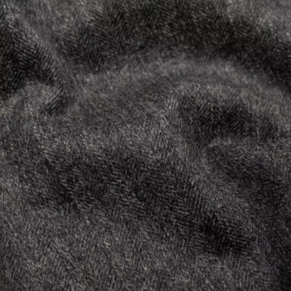 Herringbone Double Faced Wool Blend Coating – Charcoal *Flawed