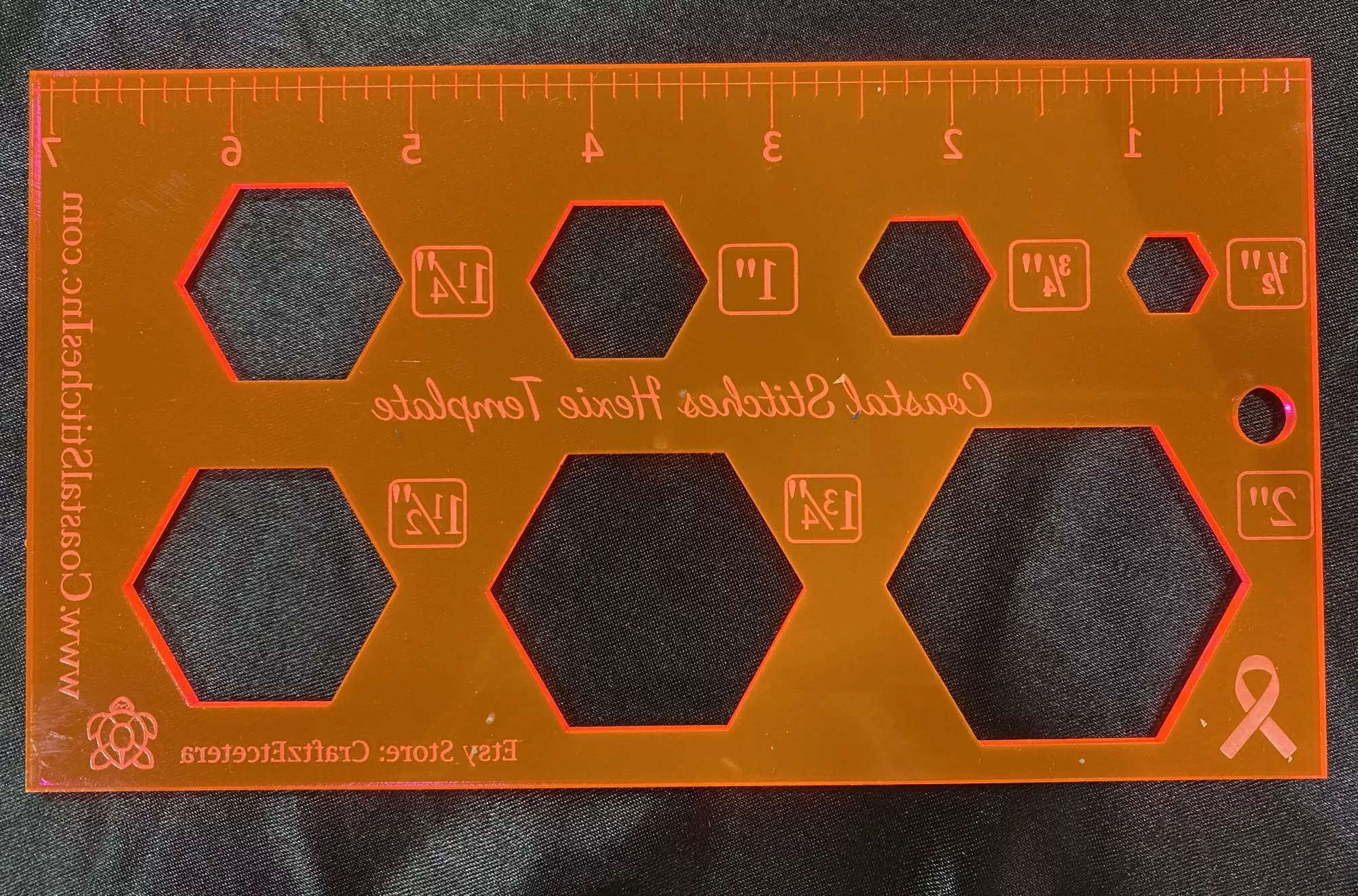 Hexagon Ruler 7 sizes