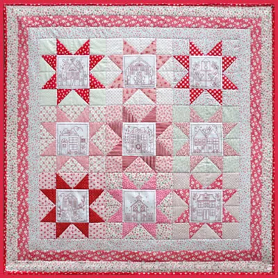 little-patchwork-village-wall-quilt Little Patchwork Village Wall Quilt