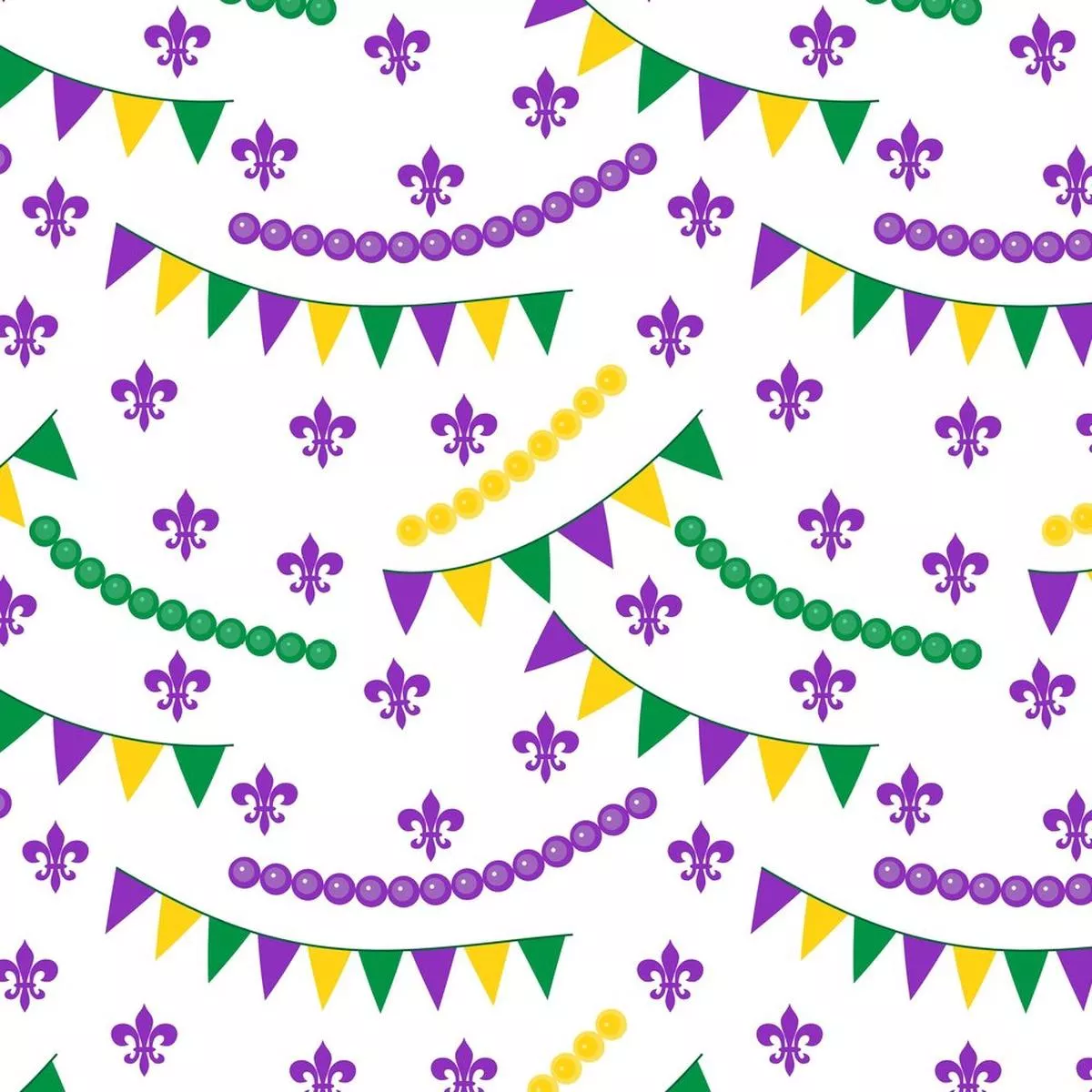 Mardi Gras Carnival Elements Fabric