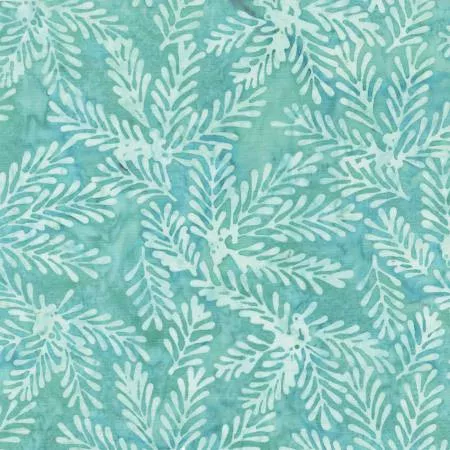 Mint Green Mistletoe Batik Cotton