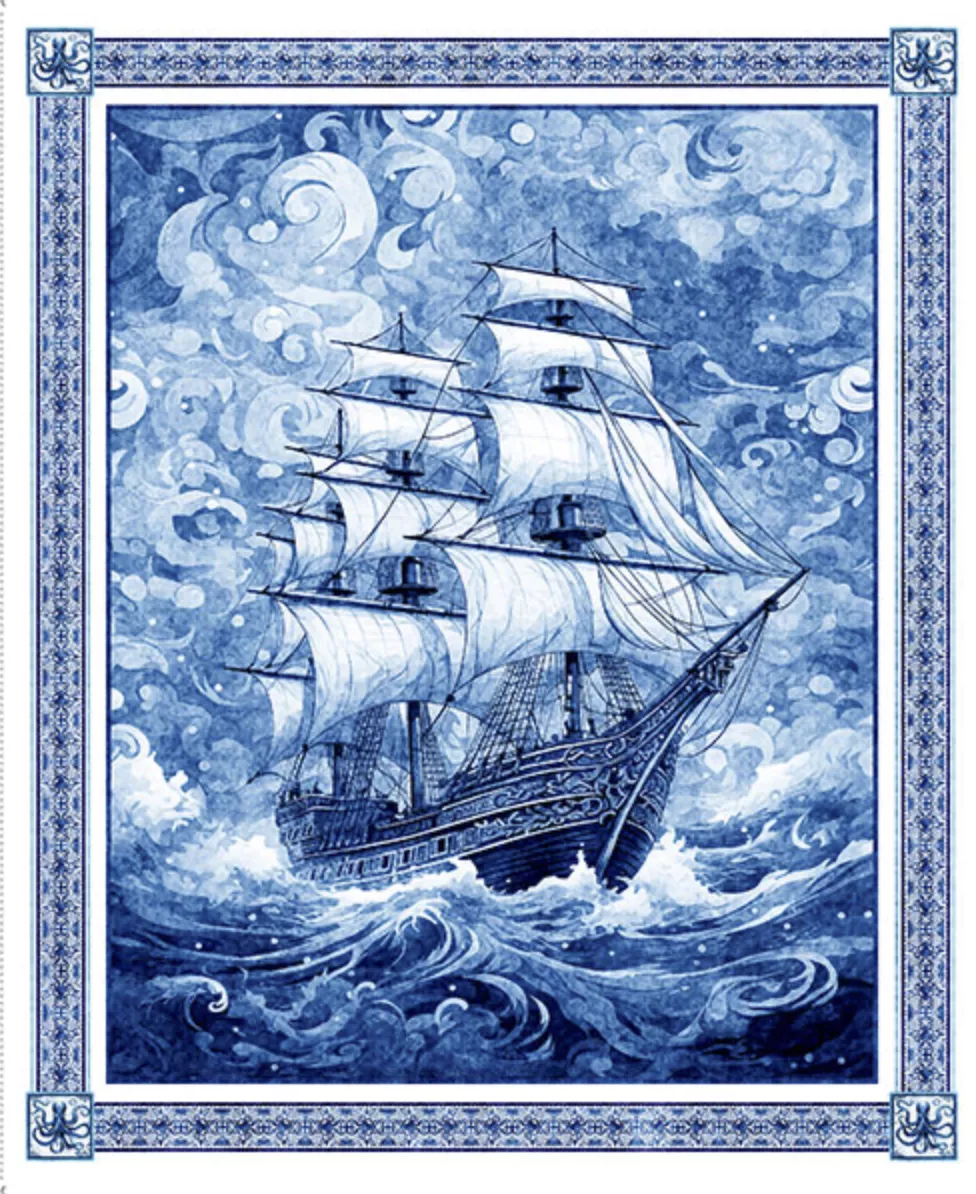 OCEAN BLUES - Ship Panel 30854-B