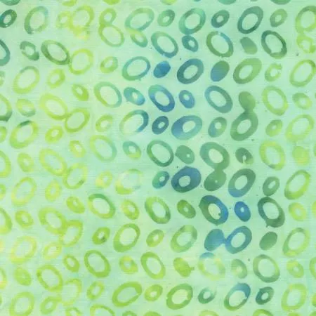 Ovals, Mint, Batik Cotton