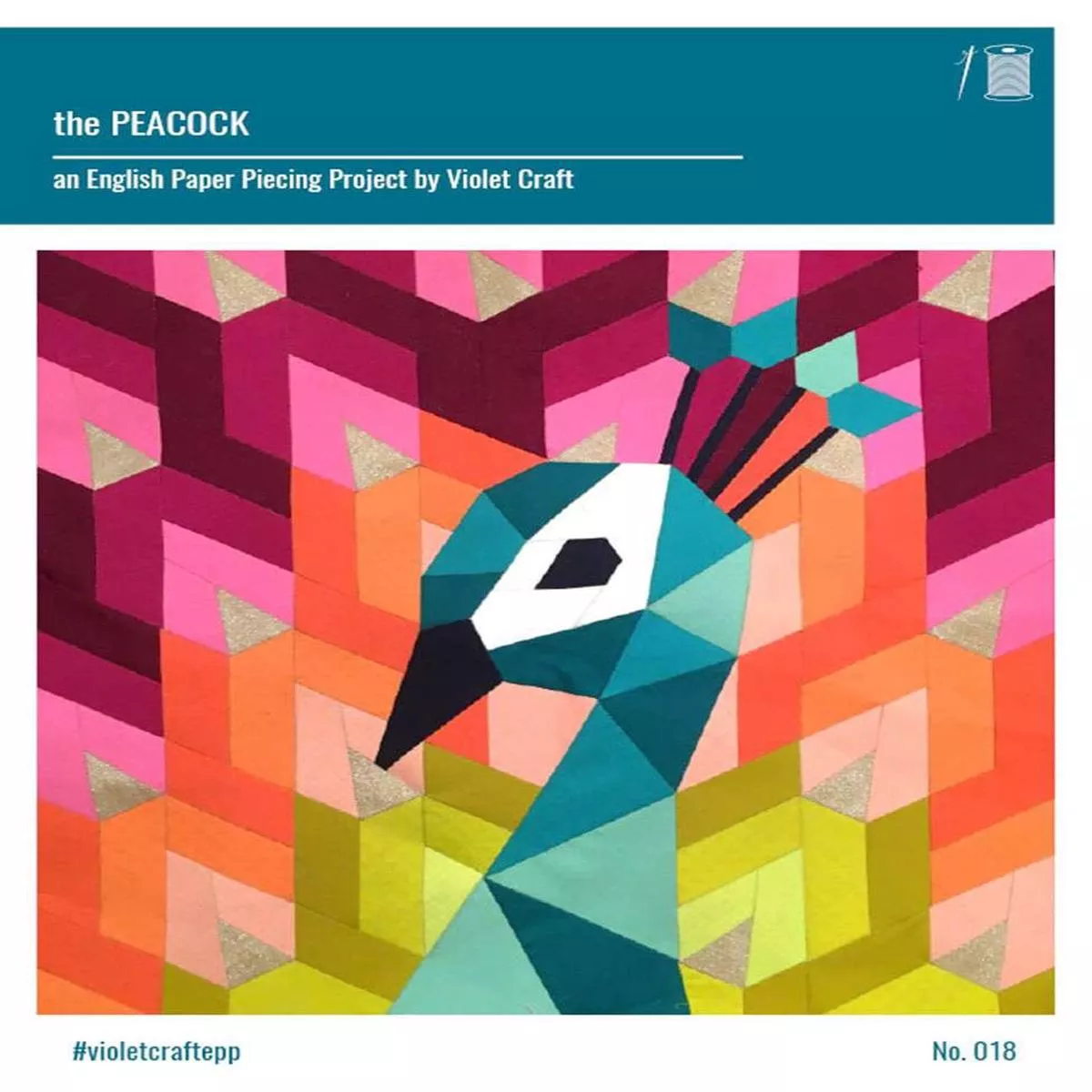peacock-english-paper-piecing-pattern-by-violet-craft Peacock English Paper Piecing Pattern by Violet Craft