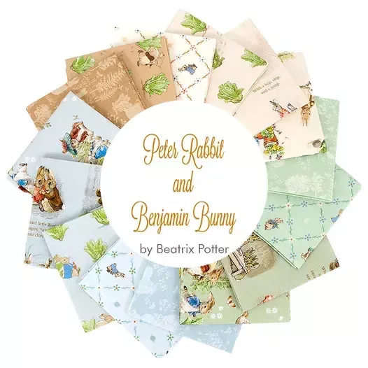 Peter Rabbit & Benjamin Bunny Fat Quarter Bundle, 15pcs