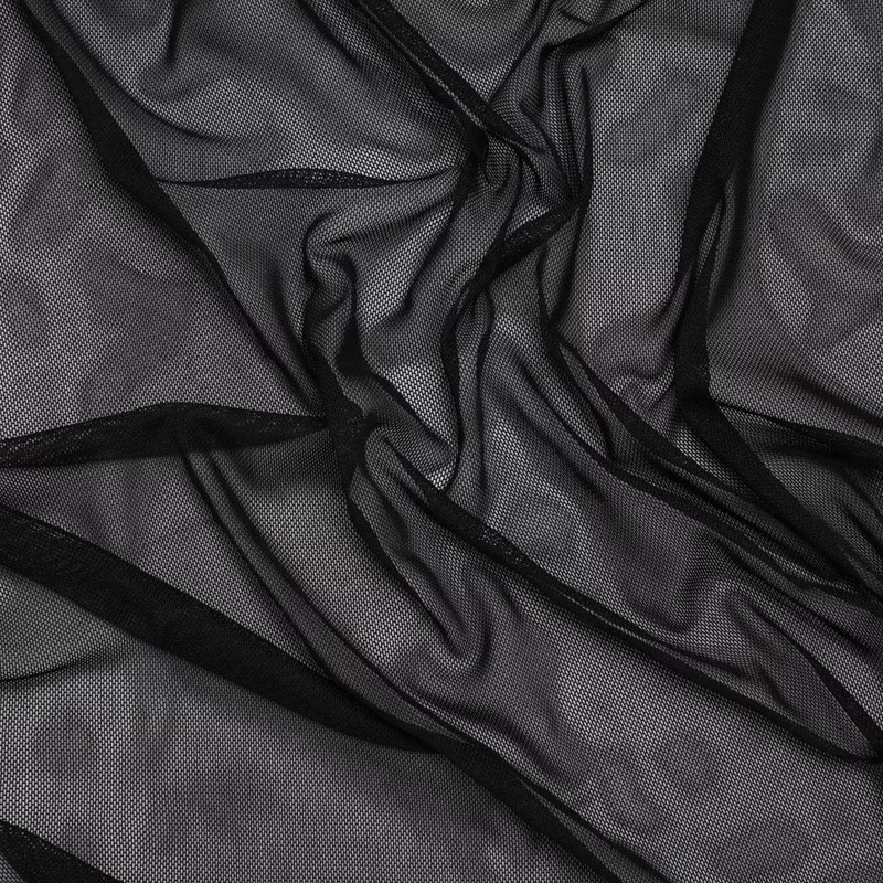 Polyester Stretch Mesh – Black – Designer Deadstock