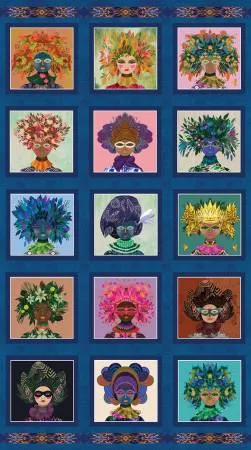 Portraits Panel Blue/Multi