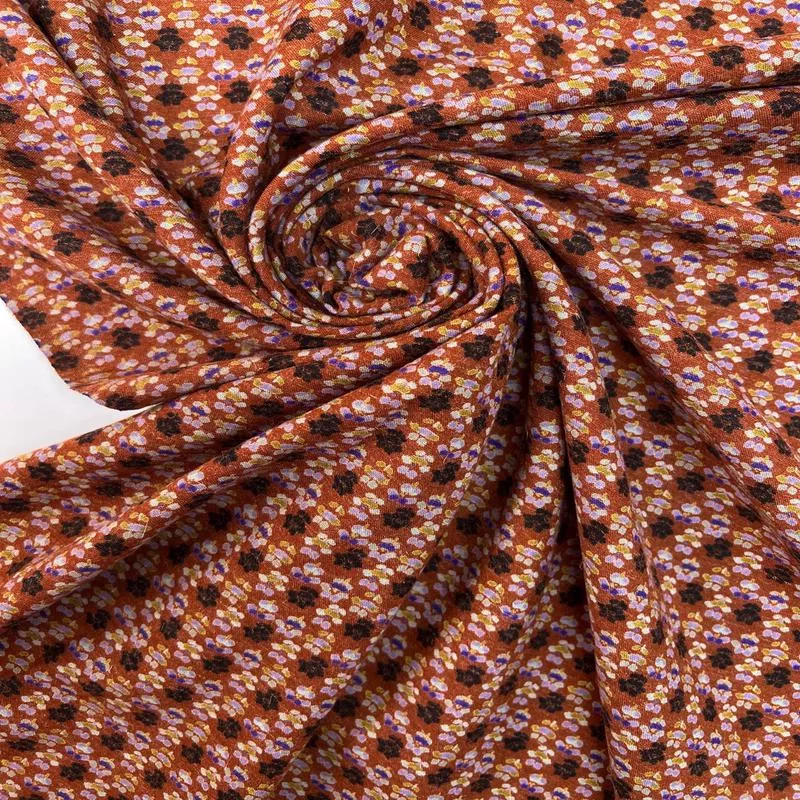 Printed Brown Black Flannel Wool