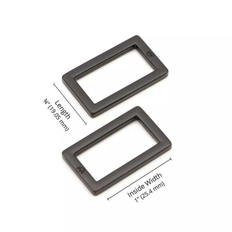 Rect Ring Flat 1" Black 2ct HAR1RRBMTWO Patterns By A#1