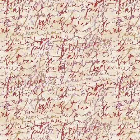 Red/Cream Fluidity Script Large w/Metallic
