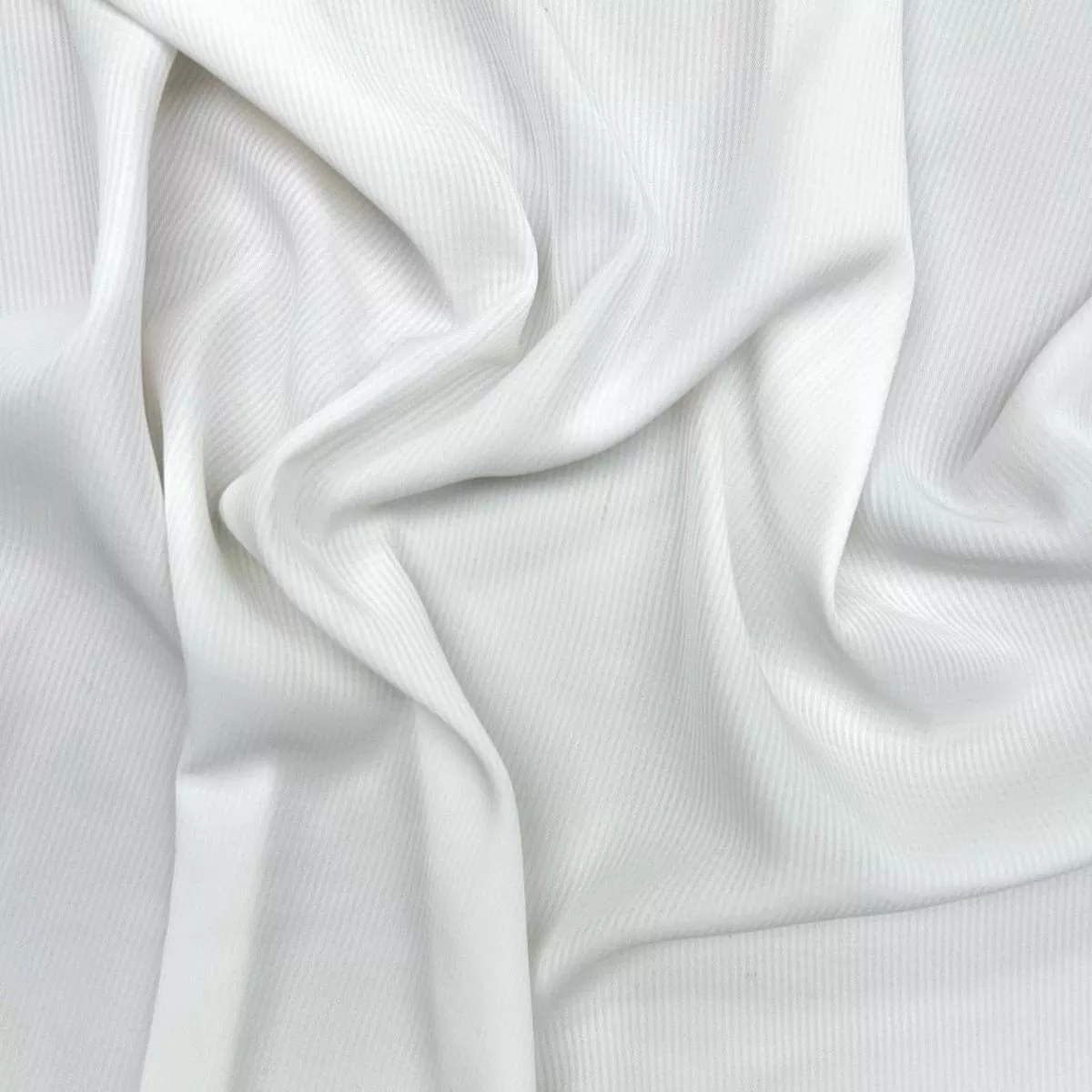Soft Stripes on White Polyester Fabric