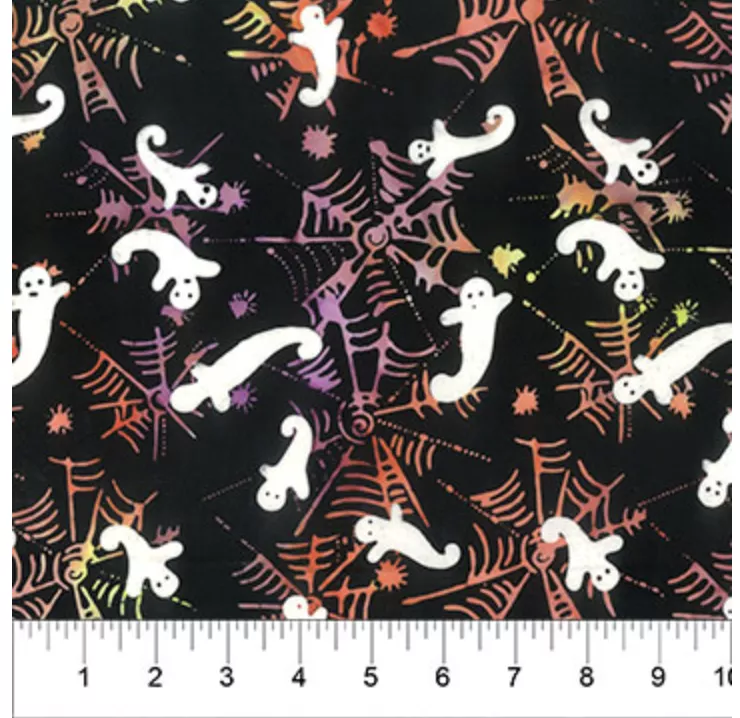 Spooky Batik Ghosts & Webs in Fruit Punch