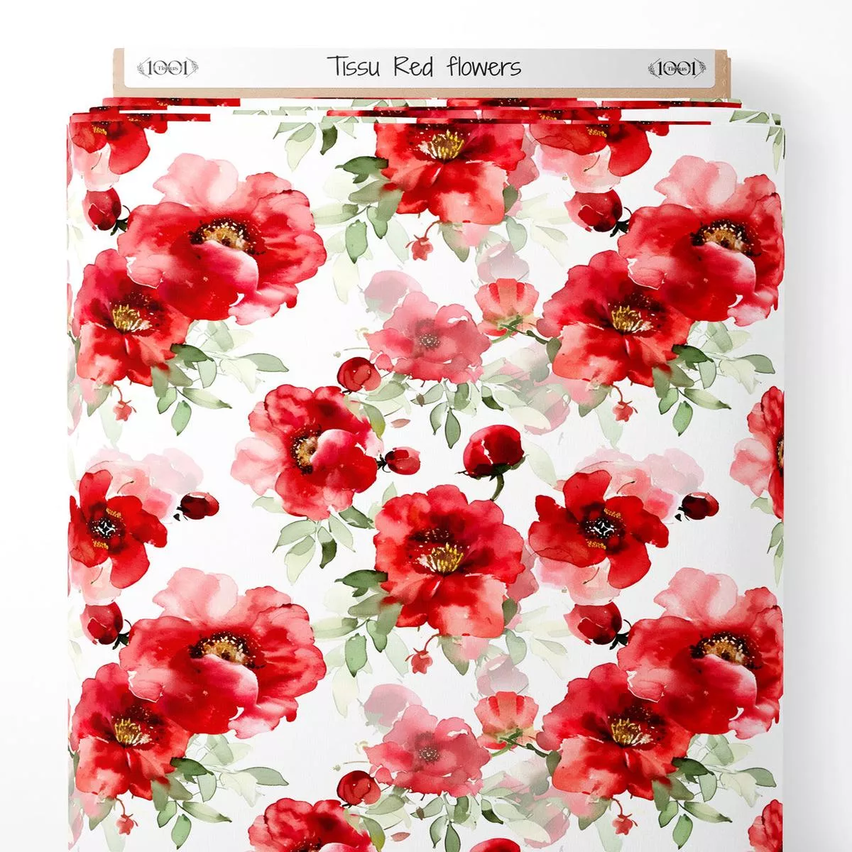 Tissu – Red flowers