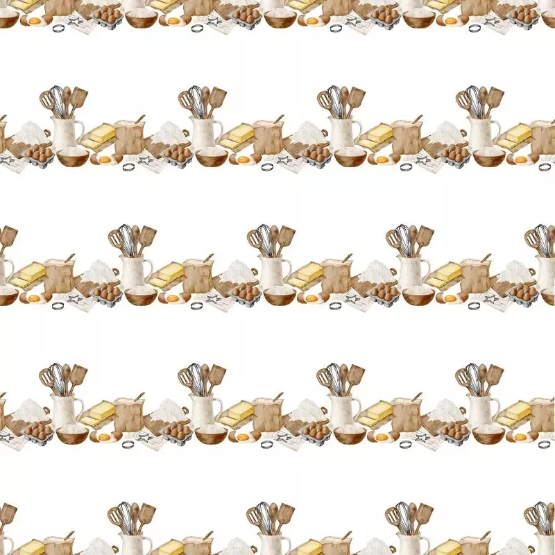 Watercolor Baking Pattern #10 Fabric