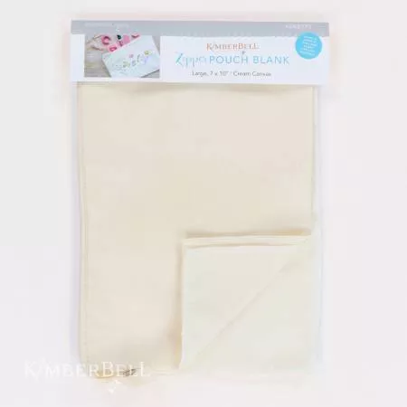 Zipper Pouch Blank Canvas Cream Large